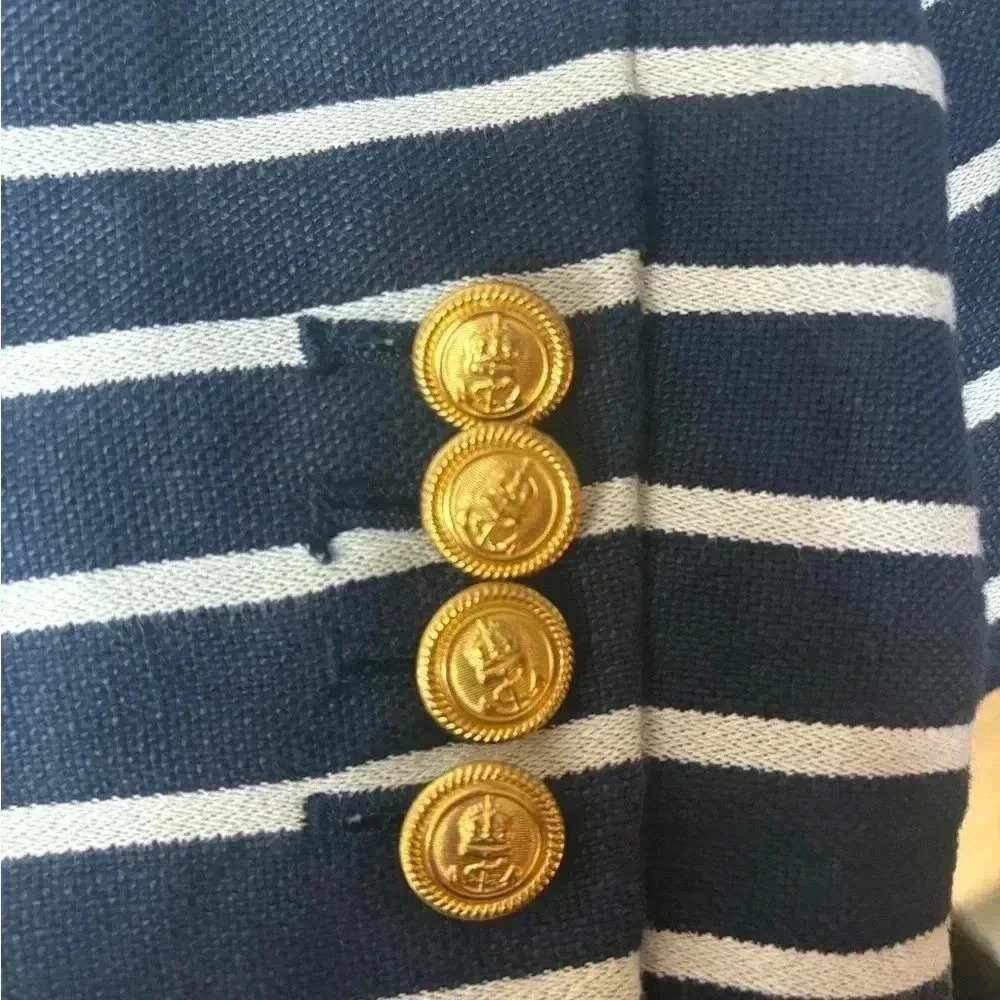 J.Crew Women’s Striped Schoolboy Blazer. Blue & white striped. Size 8. - Picture 8 of 12
